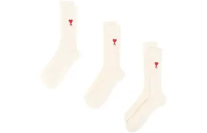 AMIPARIS 3 пары носков Ami 'Off White'
