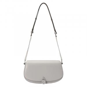 MICHAEL KORS Сумка через плечо из натуральной кожи среднего размера женская жемчужно-серая