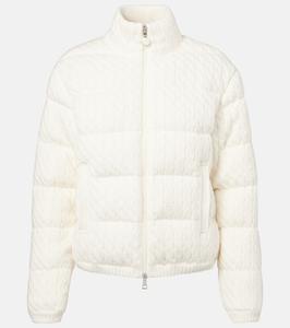 Пуховик из смесовой хлопковой ткани Moncler, белый