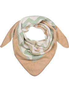 Треугольный шарф-зигзаг бежевого и лаймового цветов styleBREAKER