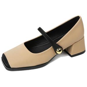 TATAYA Блок каблук Мэри Джейн туфли 4,5 см женские - хаки, цвет Khaki