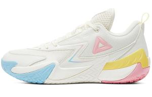 Баскетбольные кроссовки мужские низкие супер легкие белые/розовые Peak