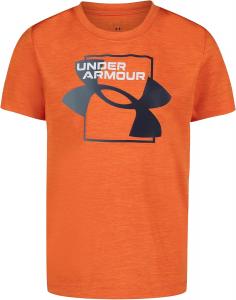 Футболка Under Armour для мальчиков, круглый вырез, легкая и дышащая, Big Logo Twist Orange