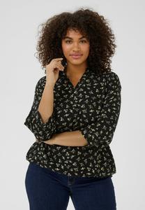 Блуза Kaffe Curve EMINA MAJA , Black Green Lettuce Ditzy/Black