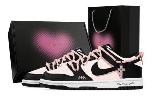 Nike Dunk Wild Berry Instruction, Heart Box кожаные устойчивые к истиранию низкие кроссовки для скейтбординга унисекс Black White Pink