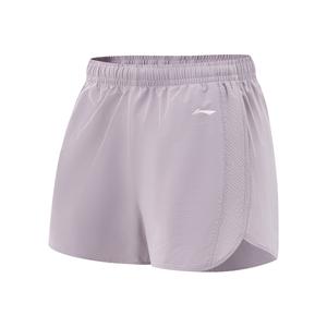 Спортивные шорты LiNing Fitness Series для женщин, дымчато-серый с сиреневым оттенком