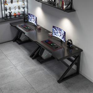 Компьютерный стол Naijia для двоих, игровой стол 200 см, домашний рабочий стол, письменный стол Sesame Black