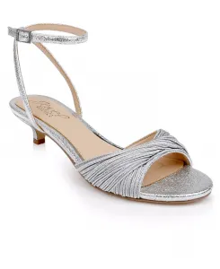 Женские босоножки Nance на каблуке-рюмочке Jewel Badgley Mischka, серебро