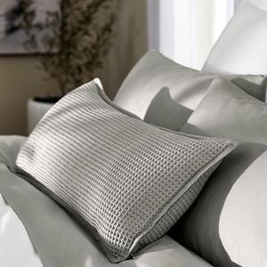 Декоративная подушка Boll & Branch Waffle из органического хлопка, 14 x 34 дюйма, серебряный