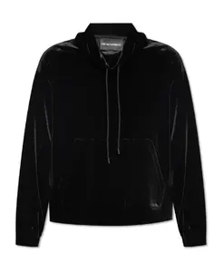 Бархатная толстовка Emporio Armani, черный