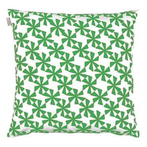 Чехол на спиннинговую подушку из льна и хлопка цветы зеленый 50х50 см LINUM
