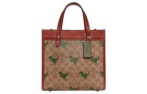 COACH Полевая холщовая сумка тоут из искусственной кожи