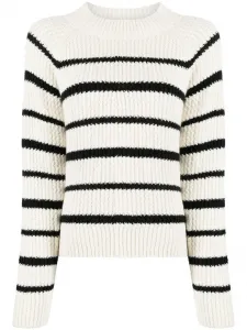 Полосатый джемпер в рубчик Vince, белый