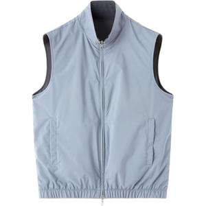 Loro Piana Жилет мужской Misty Cloud Gray/Harbor Gray со стоячим воротником, умеренный