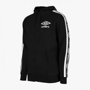 Черная мужская спортивная куртка с капюшоном на молнии Long Sleep 65506u fl3 Umbro, черный