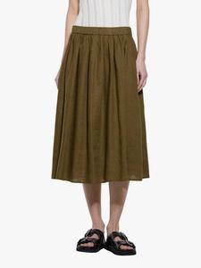 Юбка миди A-Linen из чистого льна SISLEY, Khaki