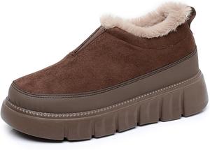 Женские зимние ботинки для снега водонепроницаемые с флисовой подкладкой, для холодной погоды, с нескользящей толстой подошвой, удобные ботинки для женщин для прогулок на улице Generic, Brown -B