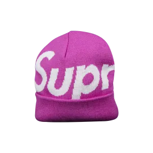 Шапка-бини Supreme с большим логотипом, пурпурного цвета