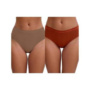 2 упаковки женских трусов с высокой талией и эффектом контроля живота Inspire Chic, Gray Brown