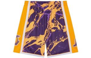 Майтчелл энд Несс НБА Лос-Анджелес Лейкерс 2009 Командные Мраморные Шорты Swingman Mitchell Ness Желтый