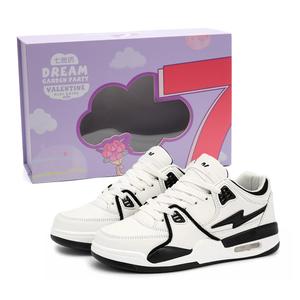 Износостойкие низкие кроссовки для скейтбординга унисекс 7 SEVFUN, White Black