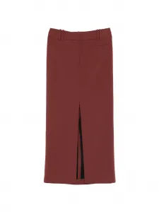 Миди-юбка с логотипом Patrizia Pepe, коричневый