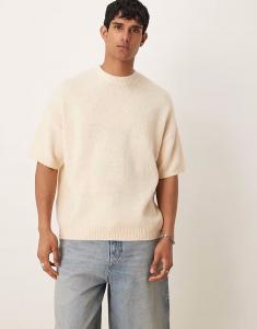 Футболка свободного кроя ASOS DESIGN овсяного цвета