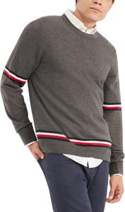 Мужской свитер Tommy Hilfiger Essential Signature Stripe с круглым вырезом, Charcoal Grey Heather