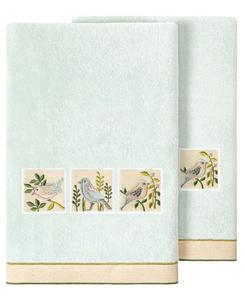 Набор банных полотенец Belinda из турецкого хлопка, состоящий из 2 предметов, украшенных вышивкой Linum Home, цвет aqua