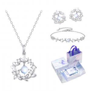 Disney Кулон на цепочке Box Limited Edition 925 Sterling Silver Zircon Synthetic Cubic Zirconia Moonstone