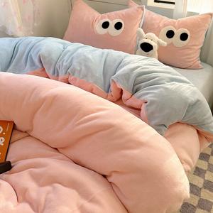 LUOLAI HOME Комплект постельного белья, 4 предмета, простыня, размер 180 см, подходит для одеяла 200×230 см, цвет Roungdaiyuan Meng Strawberry Sea Salt