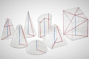 Вырезанные фигуры, 7 школьных деталей. Mat 2345