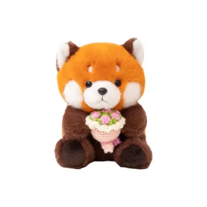 PUDOWRABBIT Очаровательная утонченная панда с букетом, плюшевая кукла белка, высота 20см