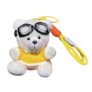 Милый и послушный коричневый медвежонок Аксессуарные куклы Плюшевый подвес Высота 8см WANTONGLE, желтый