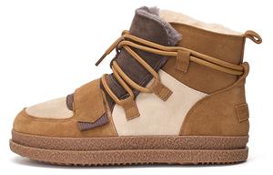 Женские термо-сапоги для увеличения роста короткие до середины икры 3см Joy&Mario, коричневый