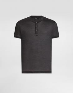 Футболка serafino из шелка с вышивкой Dolce & Gabbana, серый