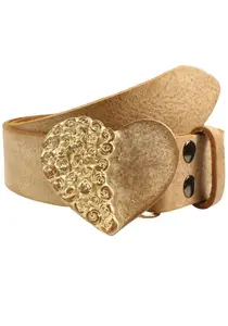 Кожаный ремень LIFEBURG by showroom 019° со сменной застежкой "Rose Heart Half Pink" Rettungsring By Showroom 019°, коричневый