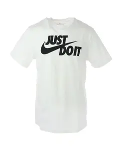 Футболка с принтом, короткие рукава, круглый вырез. Nike, белый