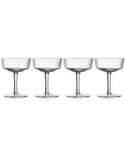 Набор из 4 бокалов-купе с рифленой отделкой Sullivan Street Godinger, clear