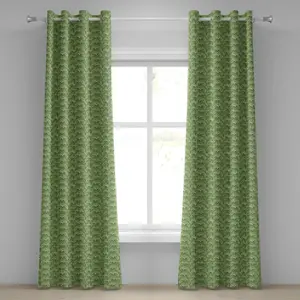 Шторы-люверсы ABAKUHAUS, очаровательные листья на ветках, экзотическая обстановка, цветочная композиция, зелень в стиле джунглей, декоративные двухпанельные шторы, 280 см x 175 см, цвет папоротниковый. Abakuhaus