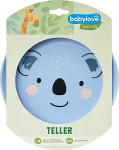 Природная тарелка синяя 1шт. babylove