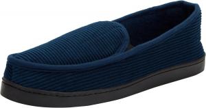 Мужские шлепанцы KingSize из хлопкового вельвета с широкой посадкой, темно-синий