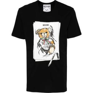 Футболка с плюшевым мишкой MOSCHINO, черный