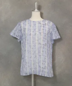 Блузка в полоску из 100% льна Studio Picone, цвет Blue(169)