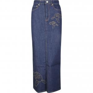 GANNI Джинсовая розовая макси-юбка