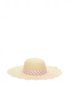 Шляпа в полоску с фестонами Monnalisa, бежевый