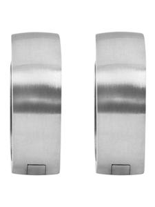 Adeliás Серьги унисекс - серьги-кольца на шарнирах из нержавеющей стали серебристого цвета