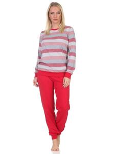 Пижама NORMANN langarm Bündchen Blockstreifen, розовый