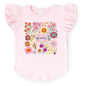 Футболка с рукавами-крылышками Happiness blooms from within The Juniper Shop, Ballerina