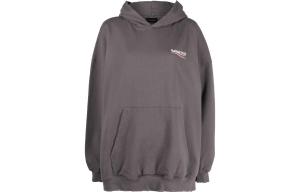 Толстовка женская Balenciaga с карманом-кенгуру, серый